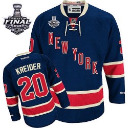 Chris Kreider New York Rangers Reebok Authentic Navy Blue Third 2014 Stanley Cup Jersey