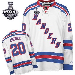 Chris Kreider New York Rangers Reebok Authentic White Away 2014 Stanley Cup Jersey