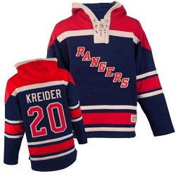 Chris Kreider New York Rangers Premier Navy Blue Old Time Hockey Sawyer Hooded Sweatshirt Jersey