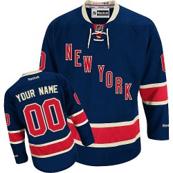 Reebok New York Rangers Youth Customized Authentic Navy Blue Third Jersey