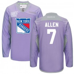 Conor Allen New York Rangers Reebok Premier Purple 2016 Hockey Fights Cancer Practice Jersey