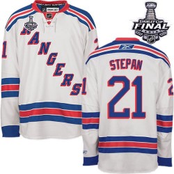 Derek Stepan New York Rangers Reebok Authentic White Away 2014 Stanley Cup Jersey