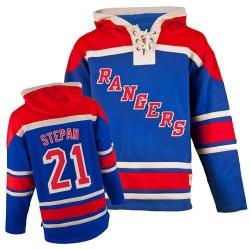 Derek Stepan New York Rangers Authentic Royal Blue Old Time Hockey Sawyer Hooded Sweatshirt Jersey