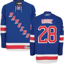 Dominic Moore New York Rangers Reebok Authentic Royal Blue Home Jersey