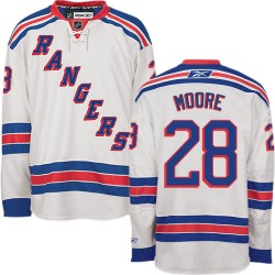 Dominic Moore New York Rangers Reebok Authentic White Away Jersey