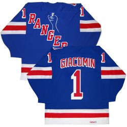 Eddie Giacomin New York Rangers CCM Premier Royal Blue New Throwback Jersey