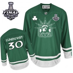 Henrik Lundqvist New York Rangers Reebok Authentic Green St Patty's Day 2014 Stanley Cup Jersey