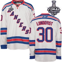 Henrik Lundqvist New York Rangers Reebok Authentic White Away 2014 Stanley Cup Jersey