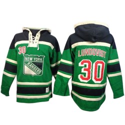 Henrik Lundqvist New York Rangers Premier Green Old Time Hockey St. Patrick's Day McNary Lace Hoodie Jersey
