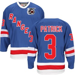 James Patrick New York Rangers CCM Authentic Royal Blue Throwback 75TH Jersey