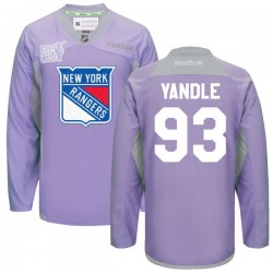 Keith Yandle New York Rangers Reebok Authentic Purple 2016 Hockey Fights Cancer Practice Jersey