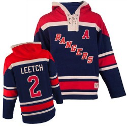Brian Leetch New York Rangers Authentic Navy Blue Old Time Hockey Sawyer Hooded Sweatshirt Jersey