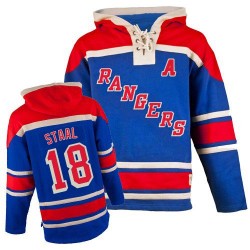 Marc Staal New York Rangers Premier Royal Blue Old Time Hockey Sawyer Hooded Sweatshirt Jersey