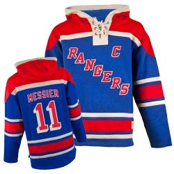 Mark Messier New York Rangers Authentic Royal Blue Old Time Hockey Sawyer Hooded Sweatshirt Jersey