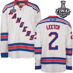 Brian Leetch New York Rangers Reebok Premier White Away 2014 Stanley Cup Jersey