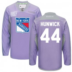 Matt Hunwick New York Rangers Reebok Premier Purple 2016 Hockey Fights Cancer Practice Jersey