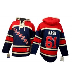 Rick Nash New York Rangers Authentic Navy Blue Old Time Hockey Sawyer Hooded Sweatshirt Jersey