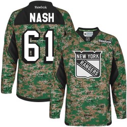 Rick Nash New York Rangers Reebok Authentic Camo Veterans Day Practice Jersey