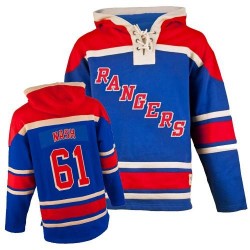Rick Nash New York Rangers Authentic Royal Blue Old Time Hockey Sawyer Hooded Sweatshirt Jersey