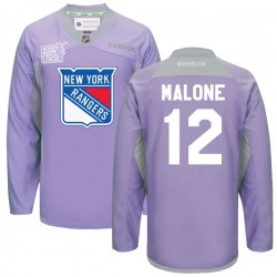 Ryan Malone New York Rangers Reebok Premier Purple 2016 Hockey Fights Cancer Practice Jersey
