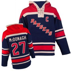 Ryan McDonagh New York Rangers Premier Navy Blue Old Time Hockey Sawyer Hooded Sweatshirt Jersey