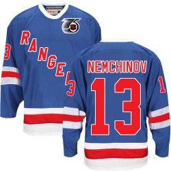 Sergei Nemchinov New York Rangers CCM Authentic Royal Blue Throwback 75TH Jersey