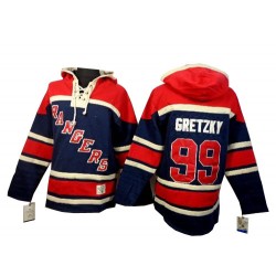 Wayne Gretzky New York Rangers Authentic Navy Blue Old Time Hockey Sawyer Hooded Sweatshirt Jersey