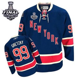 Wayne Gretzky New York Rangers Reebok Authentic Navy Blue Third 2014 Stanley Cup Jersey
