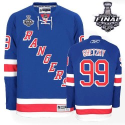 Wayne Gretzky New York Rangers Reebok Authentic Royal Blue Home 2014 Stanley Cup Jersey