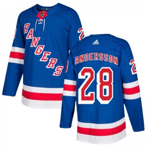 Lias Andersson New York Rangers Adidas Authentic Royal Blue Home Jersey