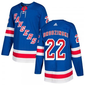 Jonny Brodzinski New York Rangers Adidas Authentic Royal Blue Home Jersey