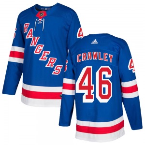 Brandon Crawley New York Rangers Adidas Authentic Royal Blue ized Home Jersey