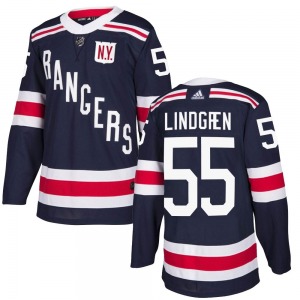 Ryan Lindgren New York Rangers Adidas Authentic Navy Blue 2018 Winter Classic Home Jersey