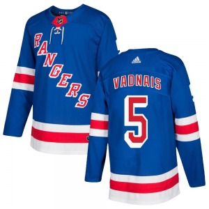 Youth Carol Vadnais New York Rangers Adidas Authentic Royal Blue Home Jersey