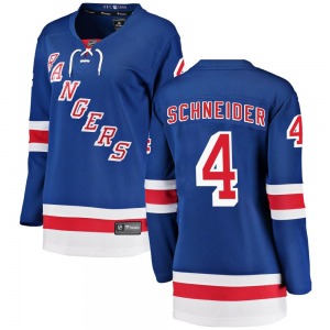 Women's Braden Schneider New York Rangers Fanatics Branded Breakaway Blue Home Jersey