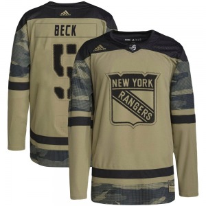Youth Barry Beck New York Rangers Adidas Authentic Camo Military Appreciation Practice Jersey