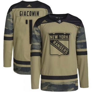 Youth Eddie Giacomin New York Rangers Adidas Authentic Camo Military Appreciation Practice Jersey