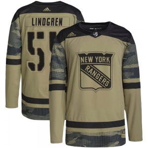 Youth Ryan Lindgren New York Rangers Adidas Authentic Camo Military Appreciation Practice Jersey