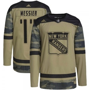 Youth Mark Messier New York Rangers Adidas Authentic Camo Military Appreciation Practice Jersey