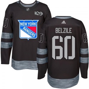 Youth Alex Belzile New York Rangers Authentic Black 1917-2017 100th Anniversary Jersey