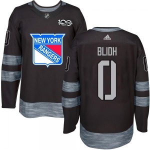 Youth Anton Blidh New York Rangers Authentic Black 1917-2017 100th Anniversary Jersey