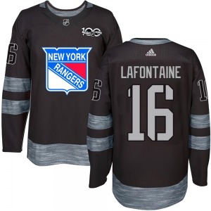 Youth Pat Lafontaine New York Rangers Authentic Black 1917-2017 100th Anniversary Jersey