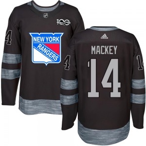 Youth Connor Mackey New York Rangers Authentic Black 1917-2017 100th Anniversary Jersey