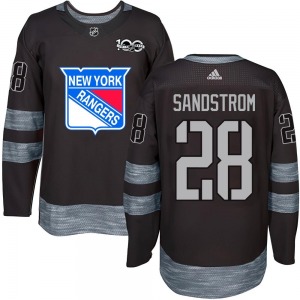 Youth Tomas Sandstrom New York Rangers Authentic Black 1917-2017 100th Anniversary Jersey