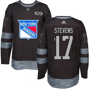 Youth Kevin Stevens New York Rangers Authentic Black 1917-2017 100th Anniversary Jersey