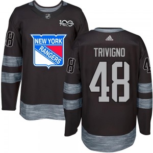 Youth Bobby Trivigno New York Rangers Authentic Black 1917-2017 100th Anniversary Jersey