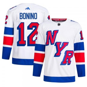 Nick Bonino New York Rangers Adidas Authentic White 2024 Stadium Series Primegreen Jersey