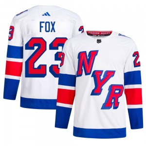 Adam Fox New York Rangers Adidas Authentic White 2024 Stadium Series Primegreen Jersey