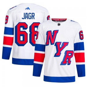 Jaromir Jagr New York Rangers Adidas Authentic White 2024 Stadium Series Primegreen Jersey