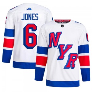 Zac Jones New York Rangers Adidas Authentic White 2024 Stadium Series Primegreen Jersey